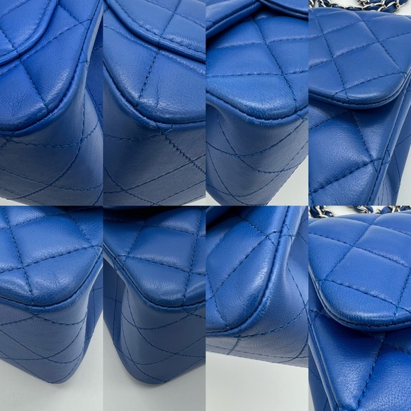 Authentic Chanel Classic quilted Royal blue in lambskin Mini square flap - Picture 12 of 17